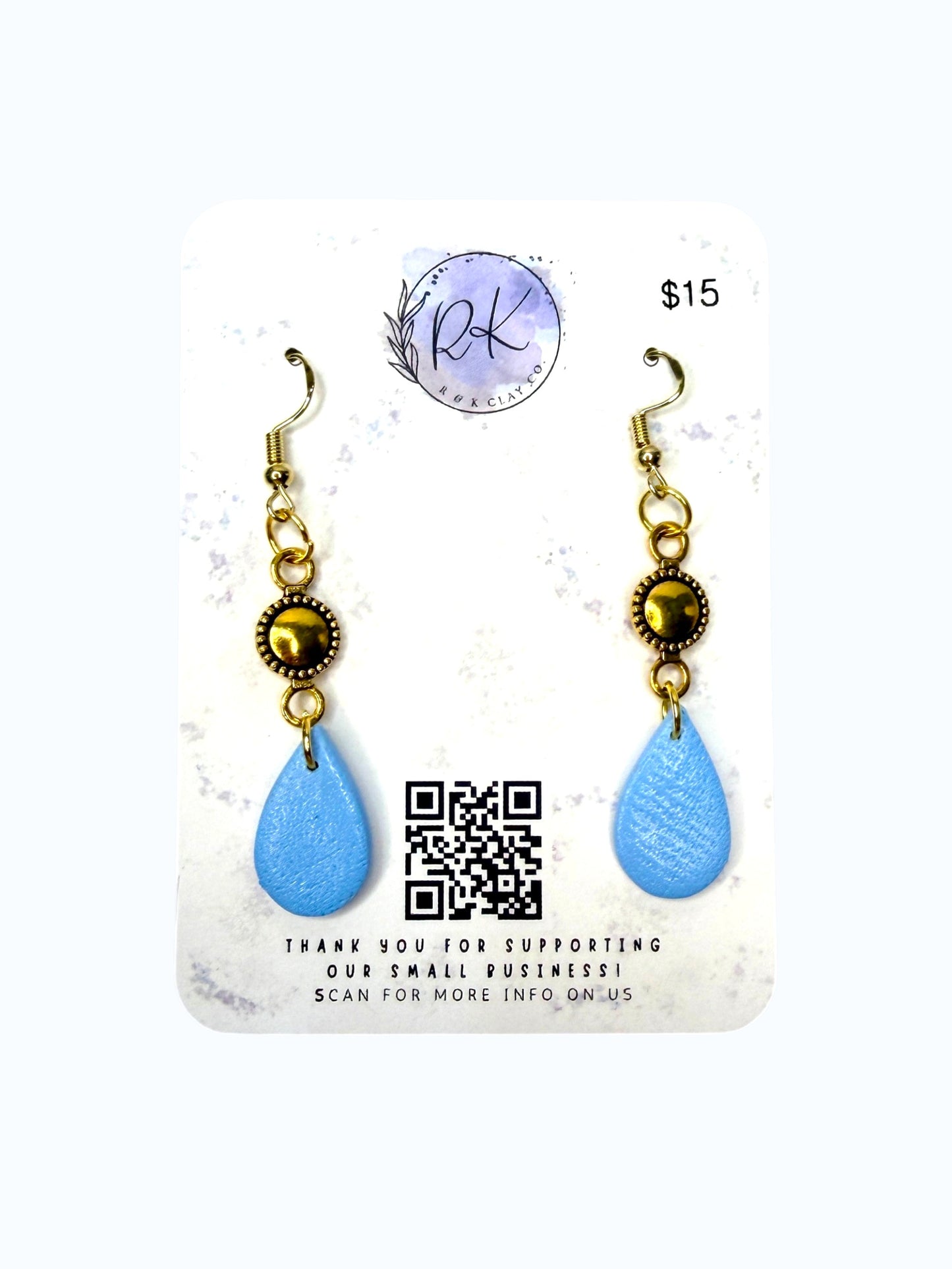 Blue Tear Drop Earrings