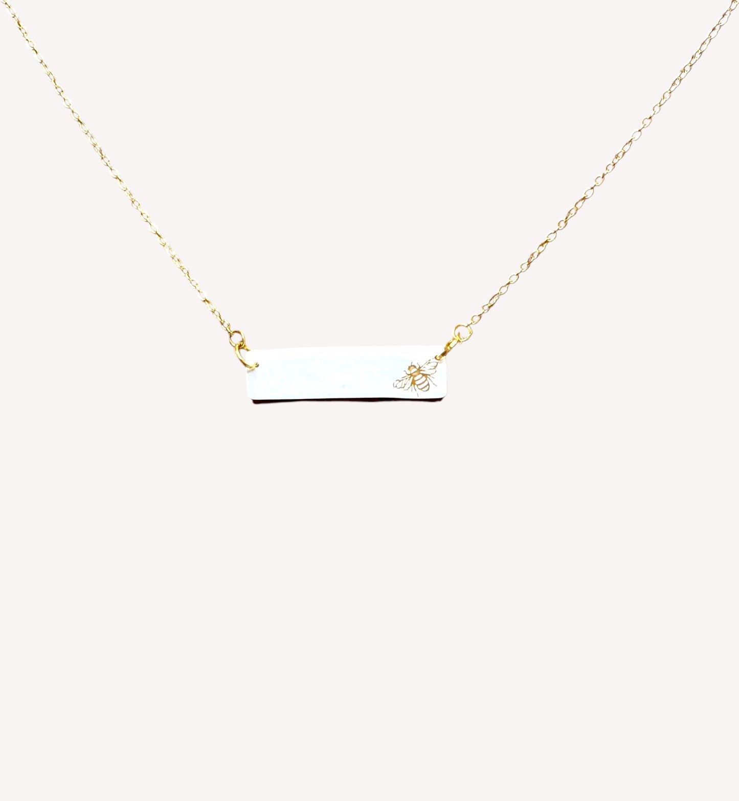 Gold Bee Bar Necklace