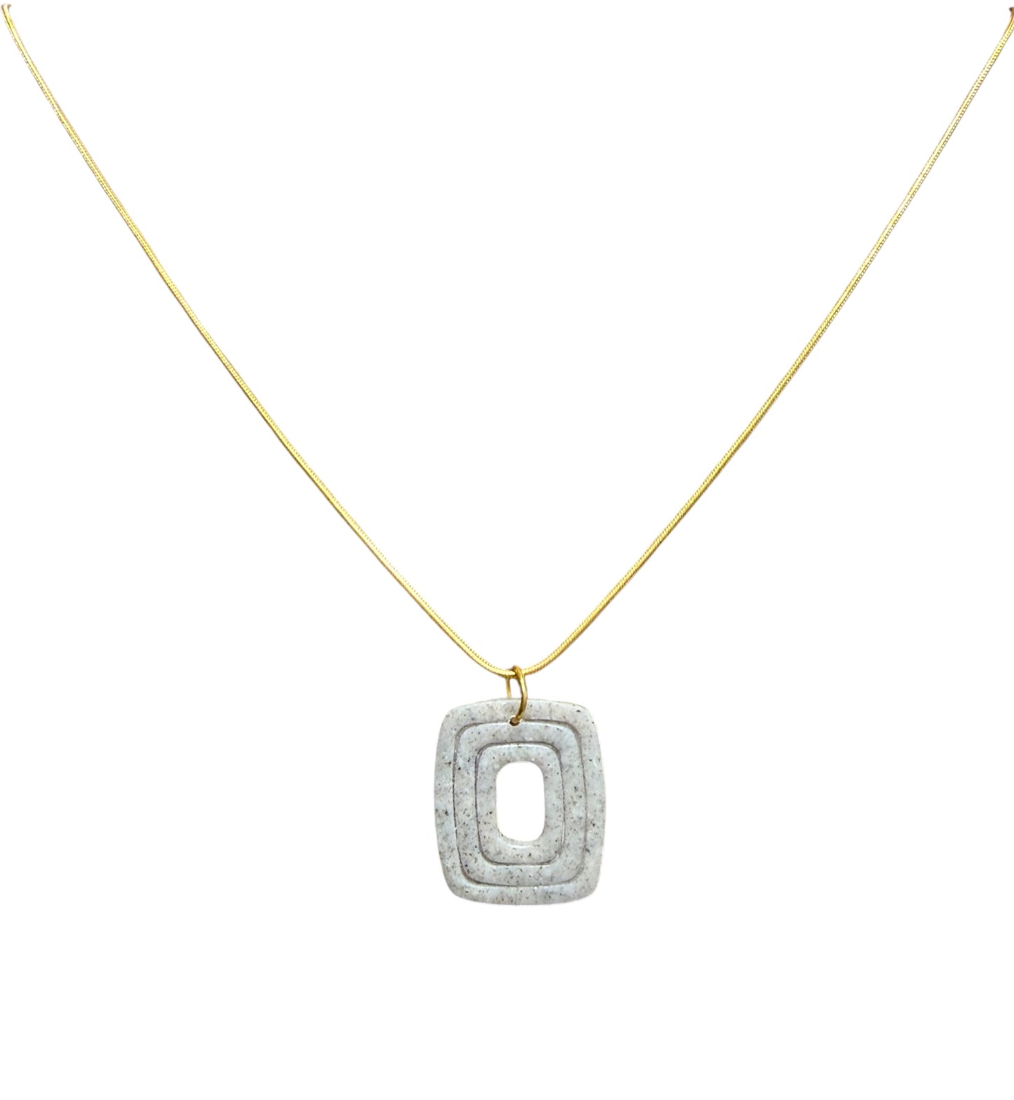 Square Granite Necklace