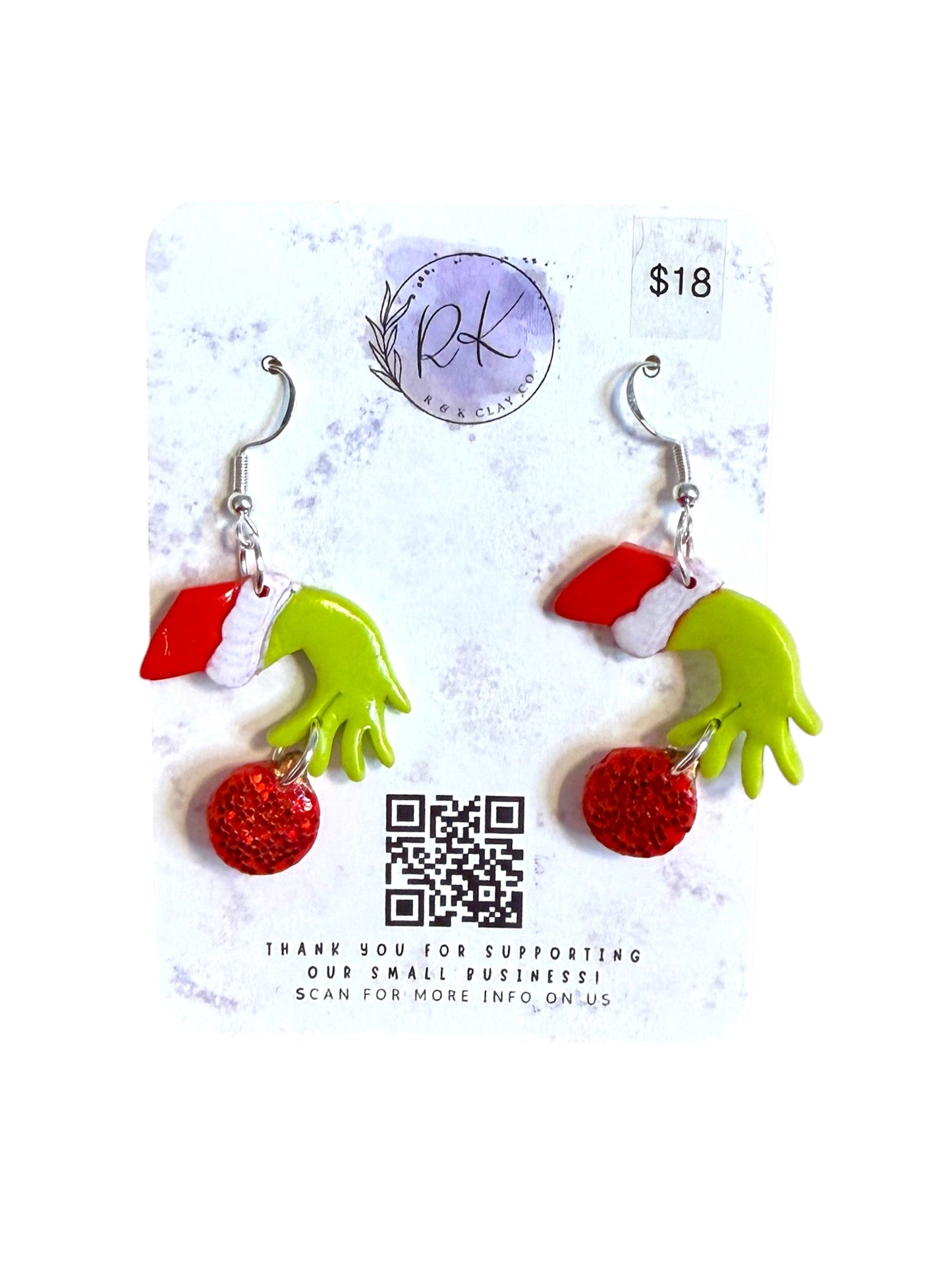 Grinch Hand Earrings