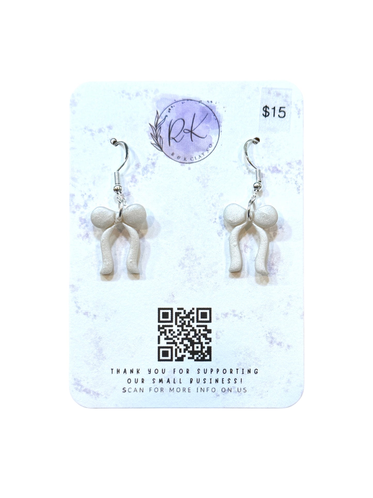 Tiny Pearl Bow Earrings