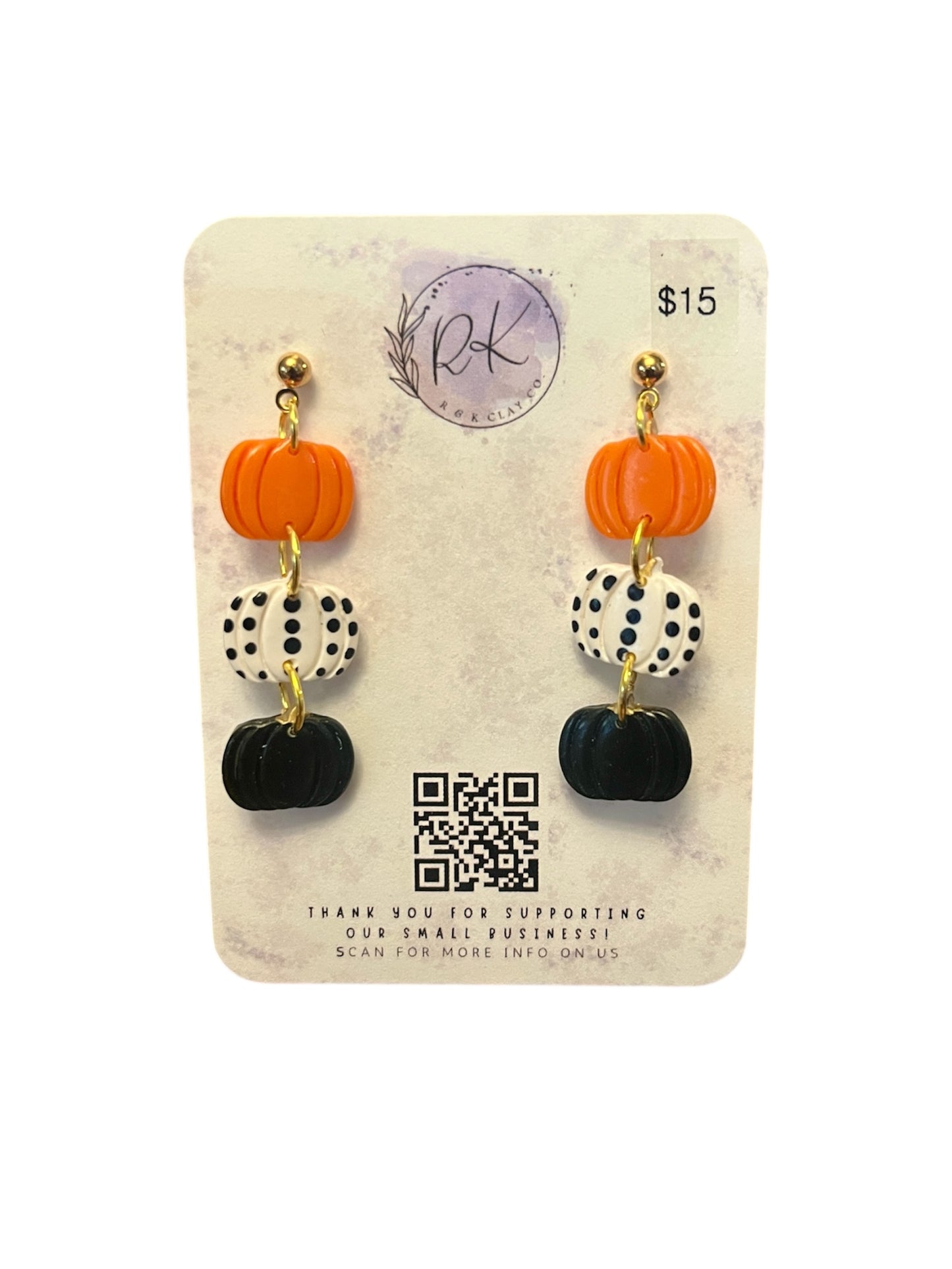 3 Tier Pumpkin Earrings