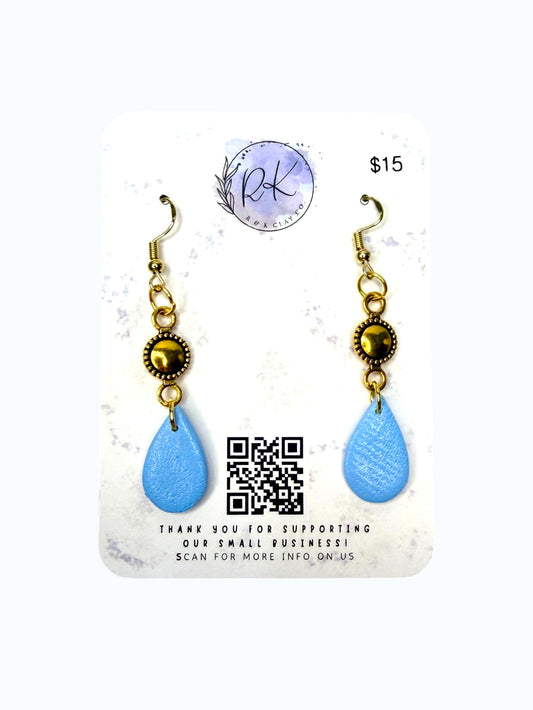 Blue Tear Drop Earrings