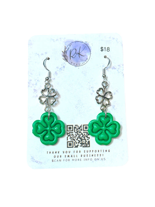 Clover with Charm Earrings