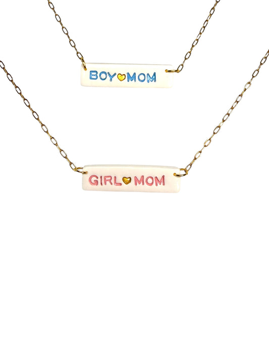 Girl/Boy Mom Bar Necklace