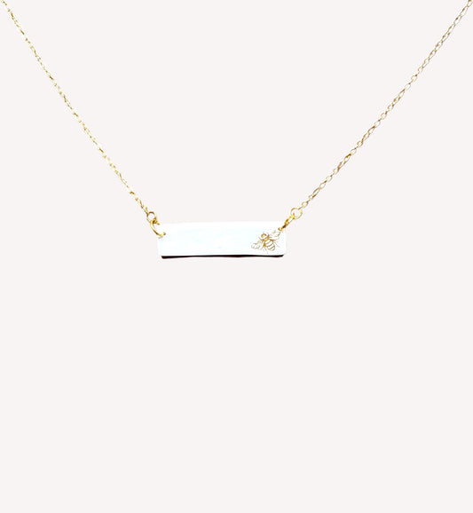 Gold Bee Bar Necklace