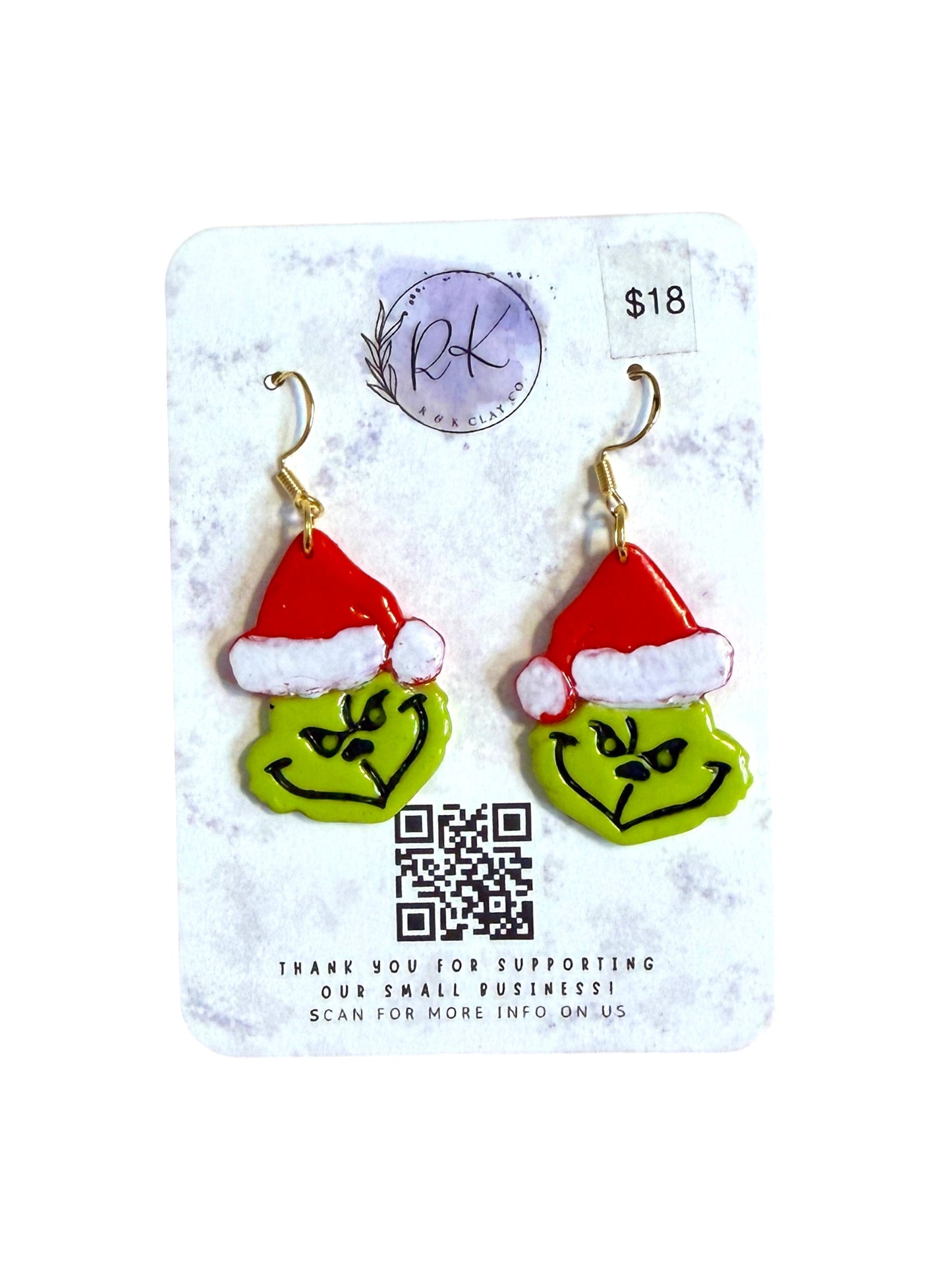 Grinch Head Earrings