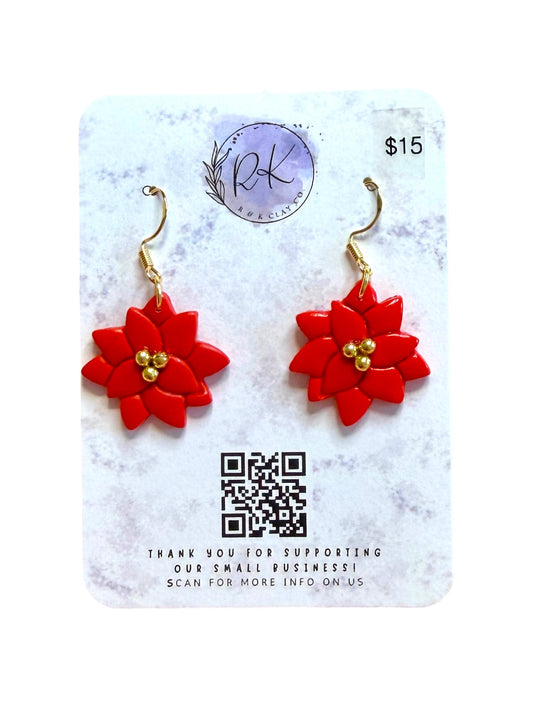 Poinsettia Earrings