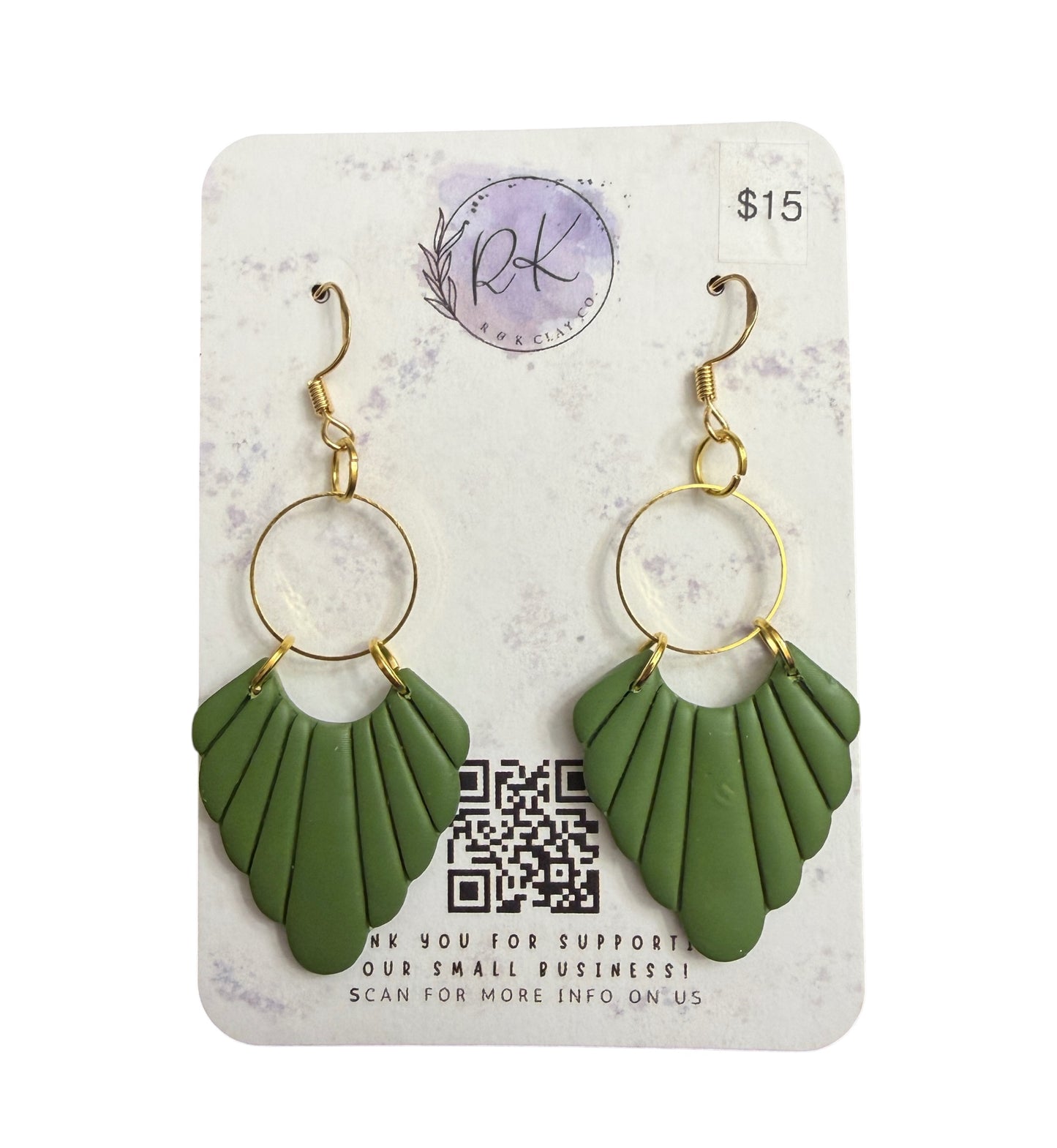 Olive Fan Earrings