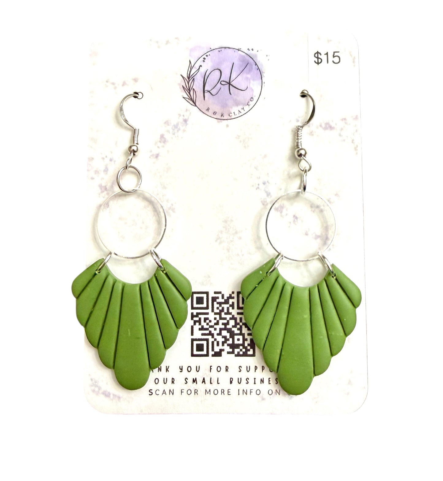 Olive Fan Earrings