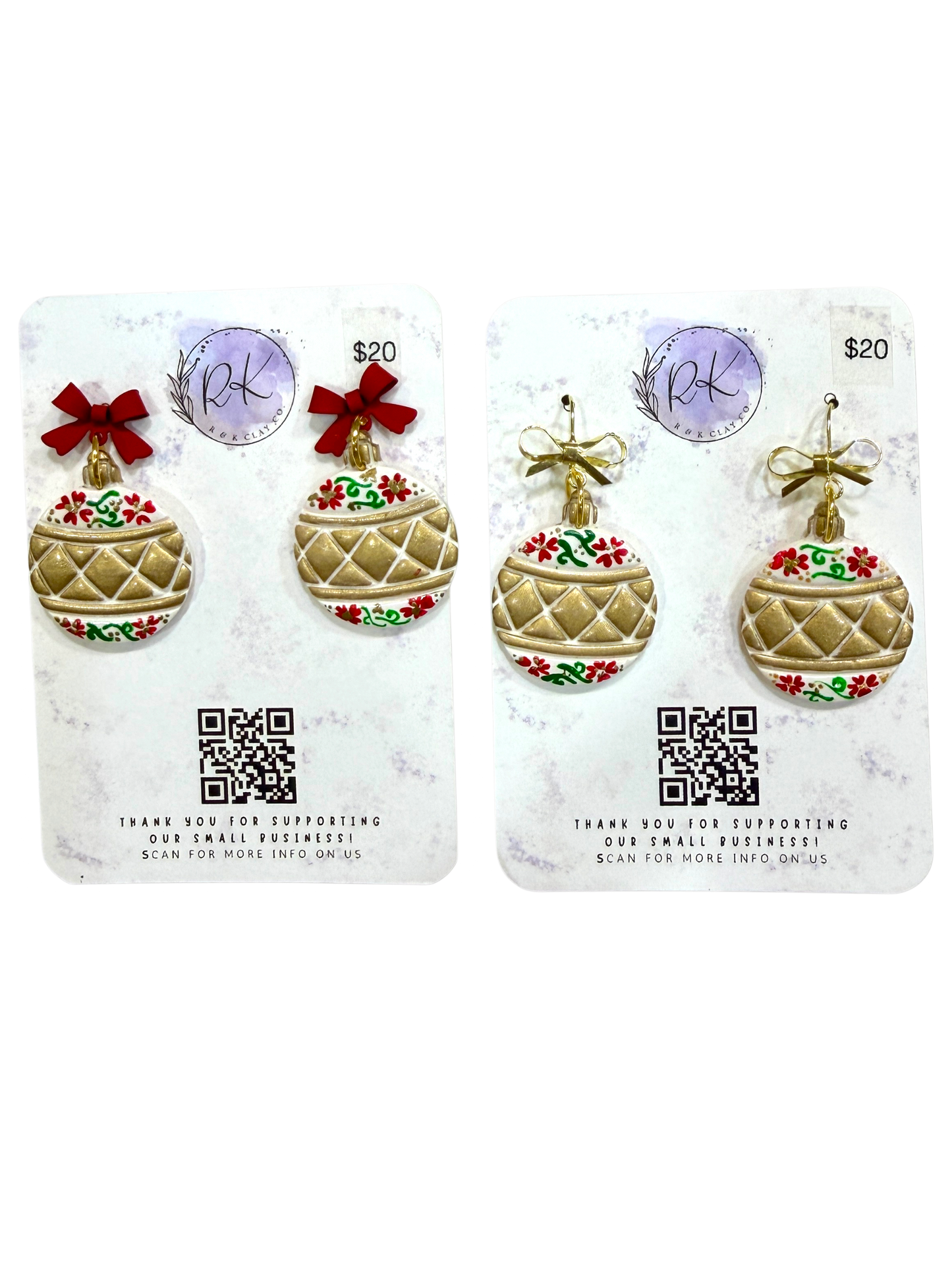 Hand Painted Ornament Earrings