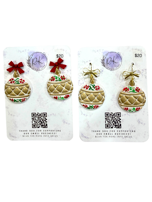 Hand Painted Ornament Earrings