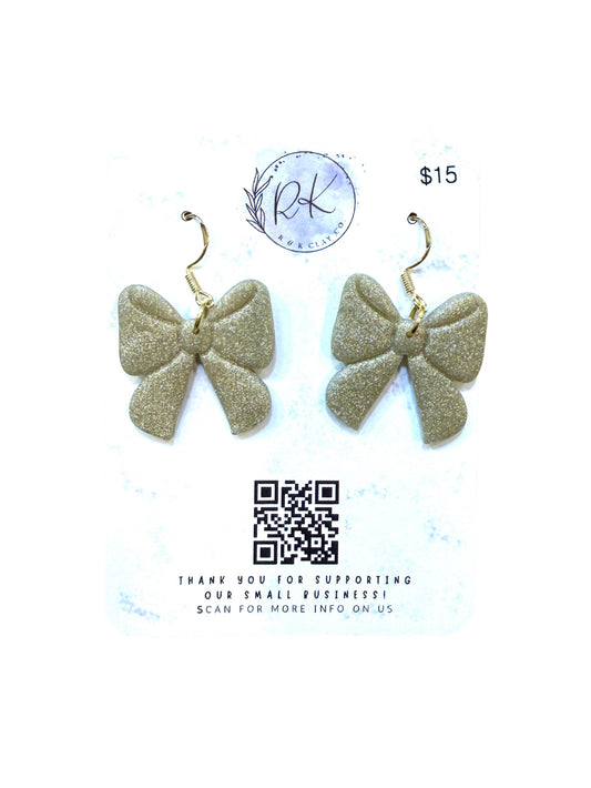 Chunky Gold Bow Earrings