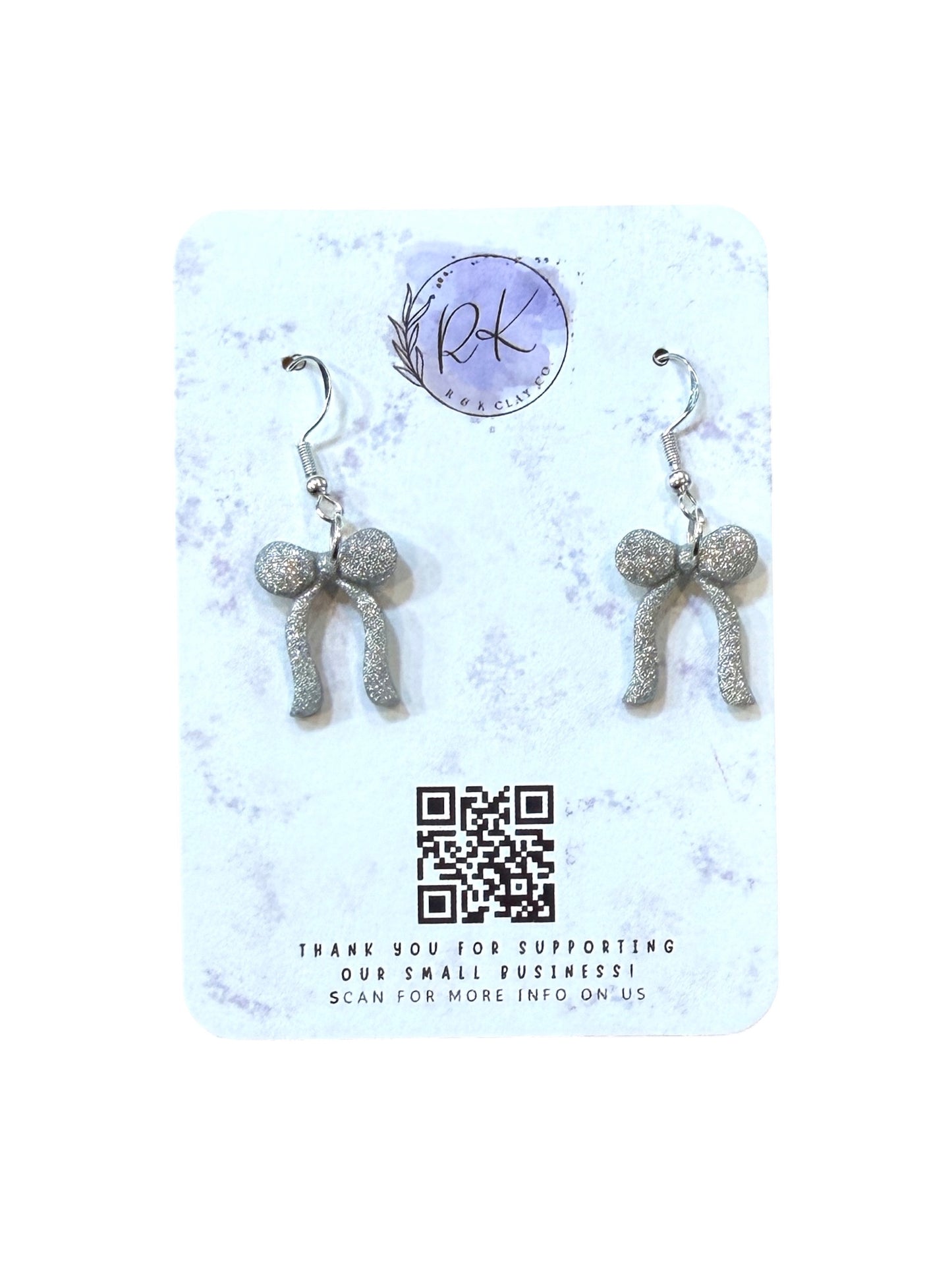 Tiny Silver Bow Earrings