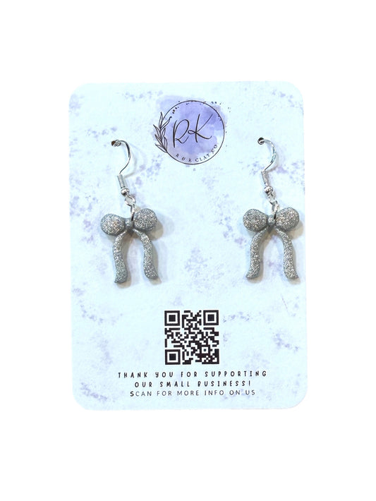 Tiny Silver Bow Earrings