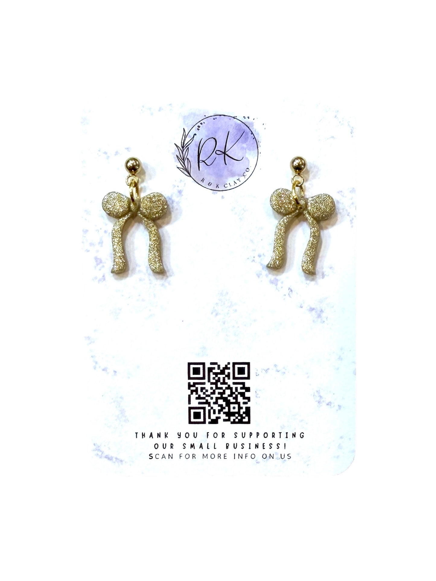 Tiny Gold Bow Earrings