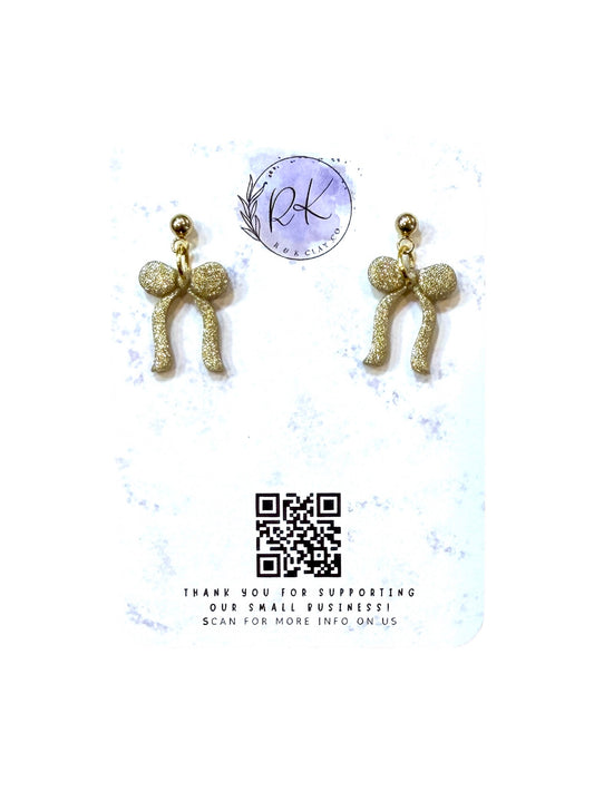 Tiny Gold Bow Earrings