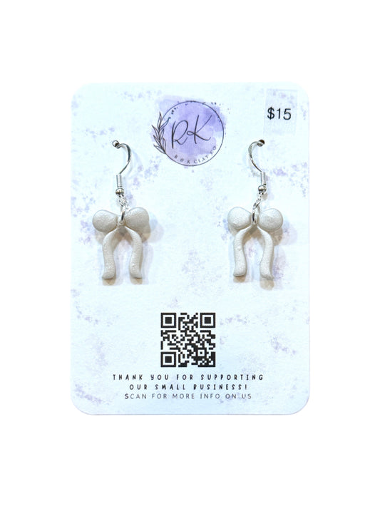 Tiny Pearl Bow Earrings