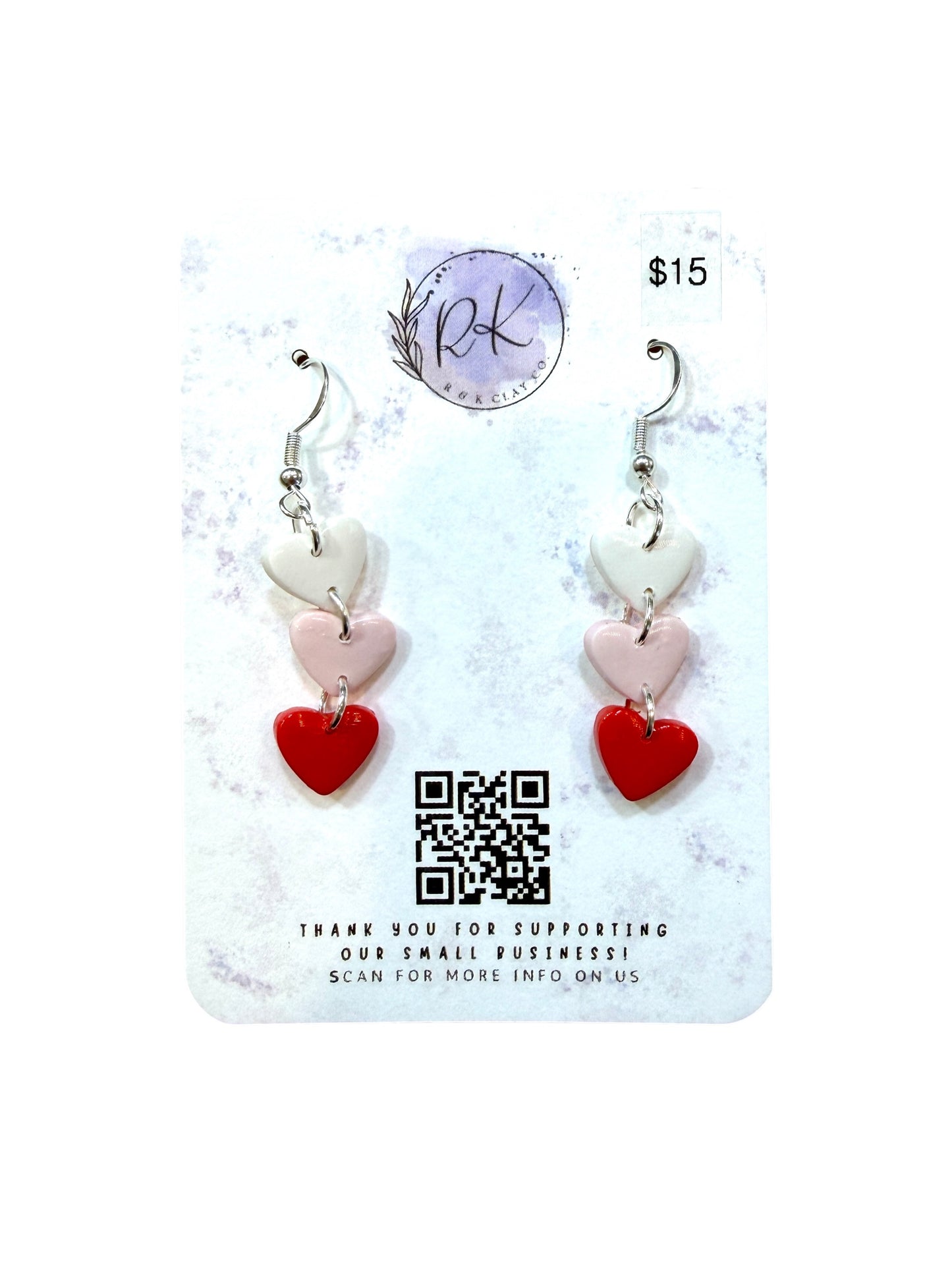 Valentine's 3 Tiered Heart Earrings