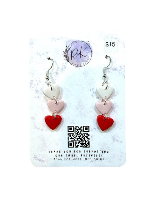 Valentine's 3 Tiered Heart Earrings