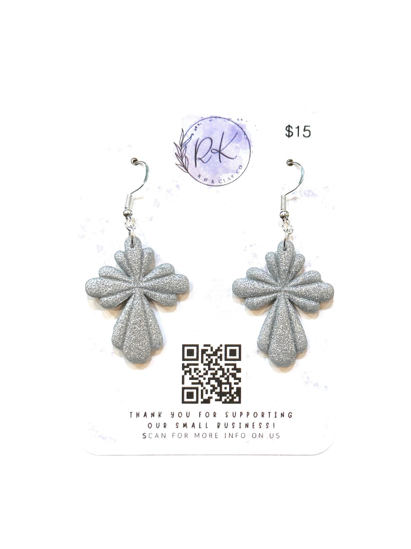 Silver Cross Earrings