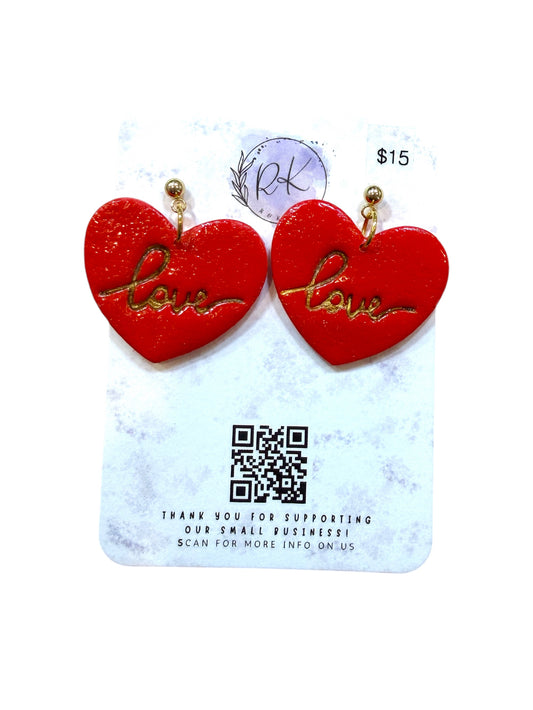 Valentine's "Love" Heart Earrings