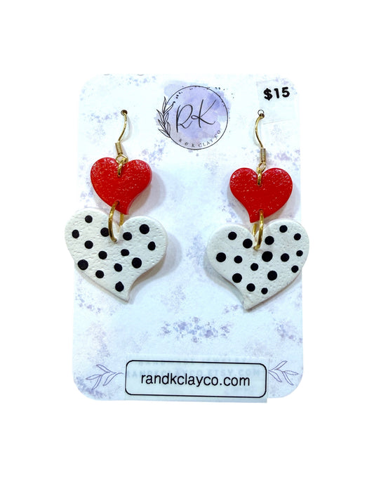 Valentine's Polka Dot Heart Earrings