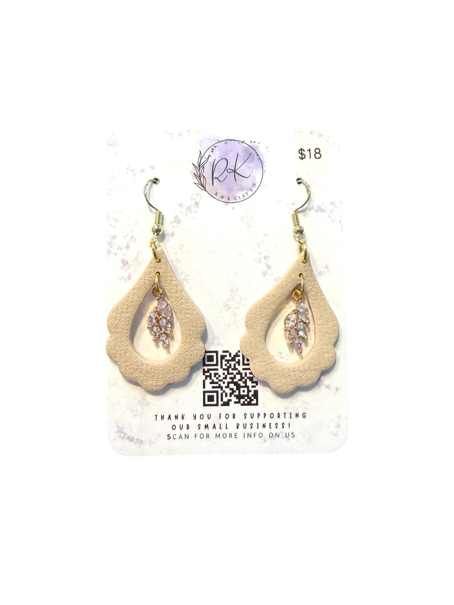 Nude Drop with Gem Earrings