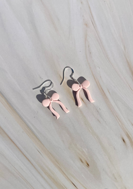 Small Pink Bows Earrings