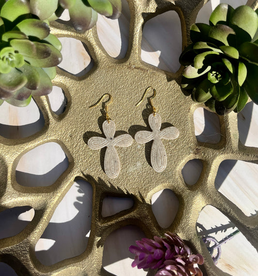 Granite Cross Earrings