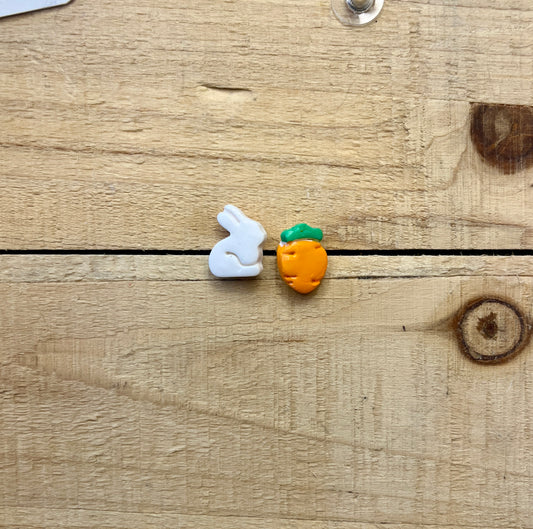 Bunny and Carrot Stud Earrings