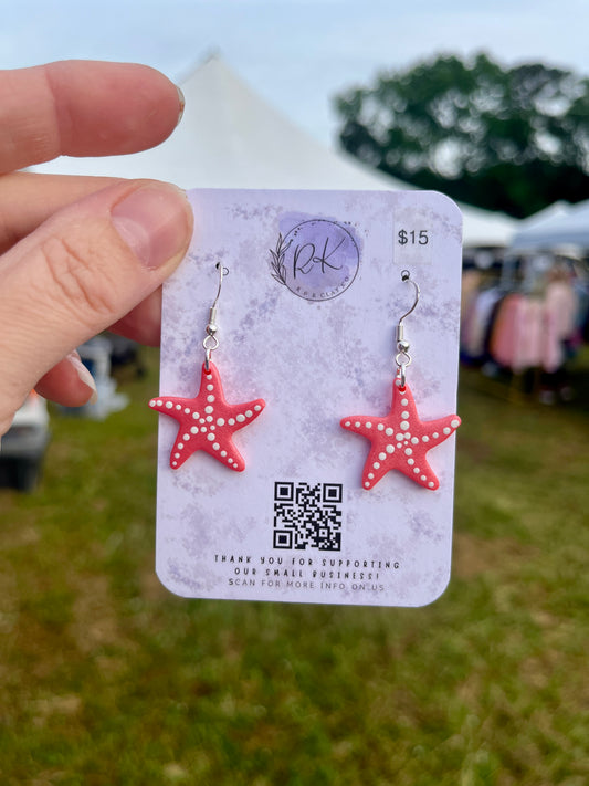 Coral Starfish Earrings