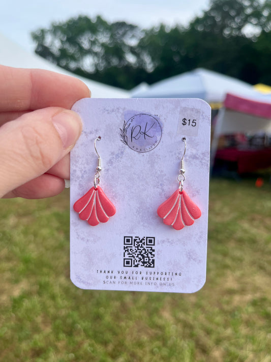 Coral Seashell Earrings