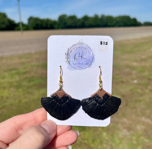 Black Macrame Earrings