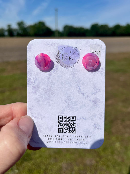 Marbled Pink and Purple Studs