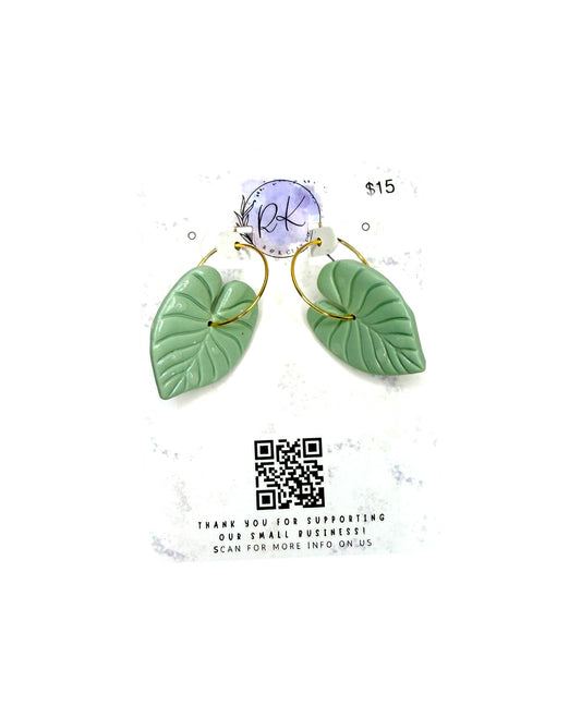 Raindrops on Leaf Earrings