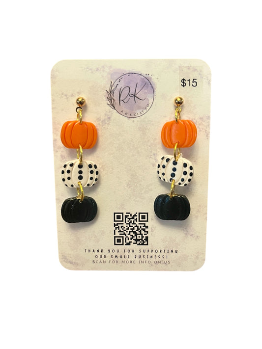 3 Tier Pumpkin Earrings