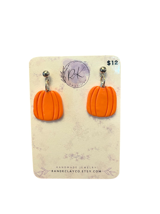Orange & Silver Pumpkin Earrings