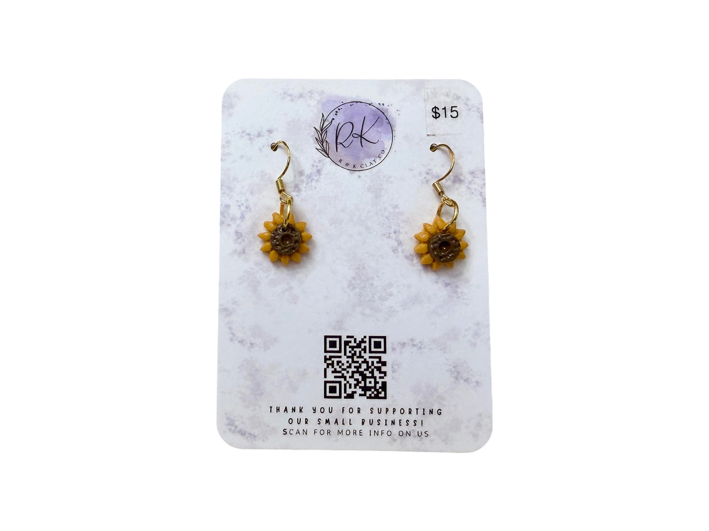 Small Sunflower Earrings