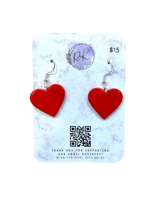 Valentine's Red Heart Earrings