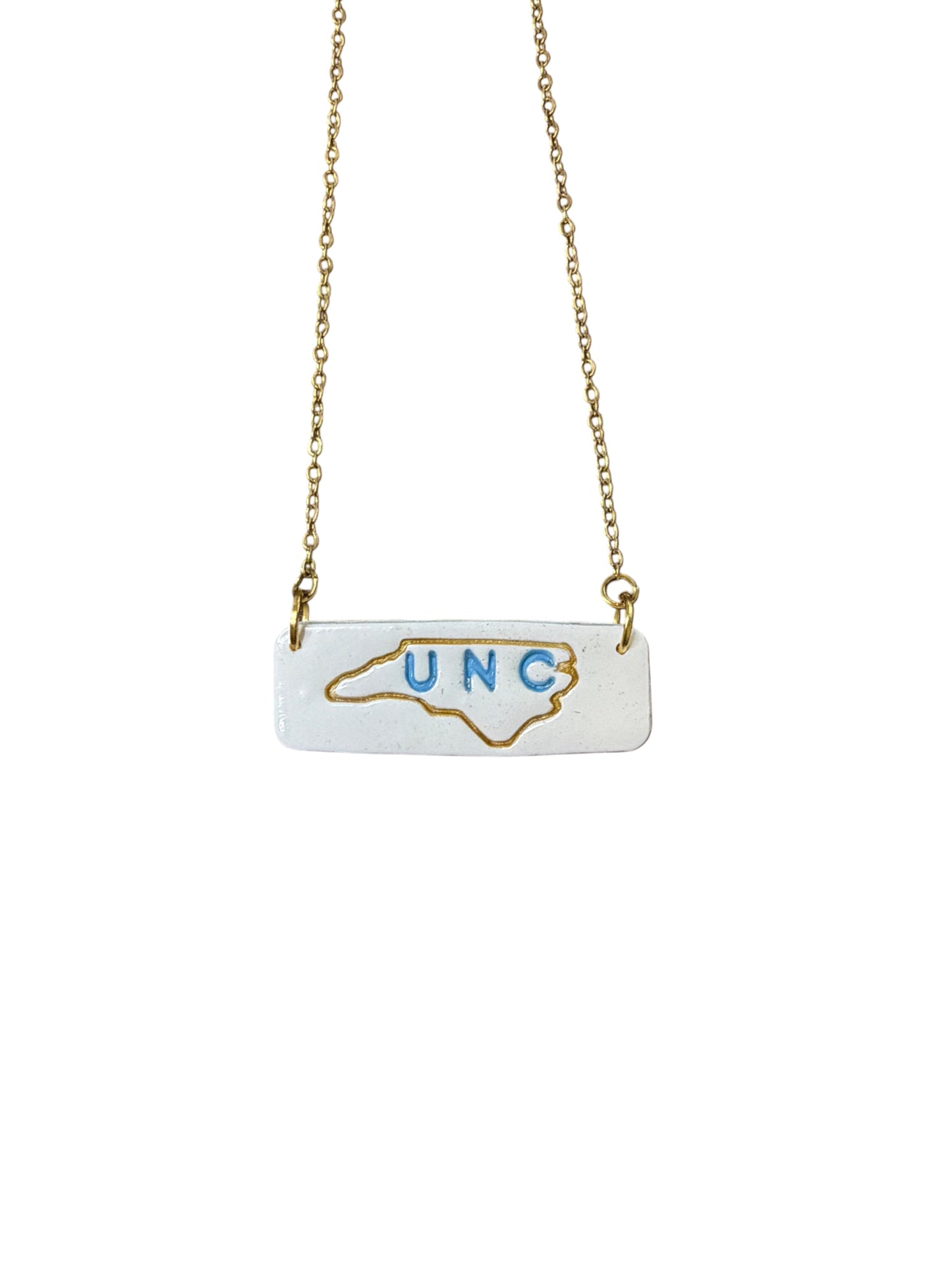 UNC in NC Outline Bar Necklace